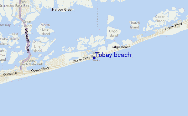 locatiekaart van Tobay beach