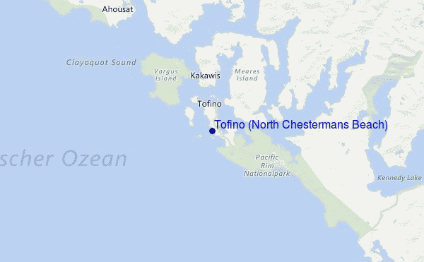 Tofino (North Chestermans Beach) Location Map