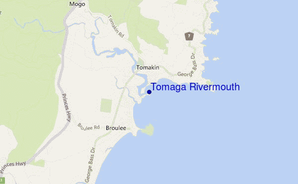 locatiekaart van Tomaga Rivermouth