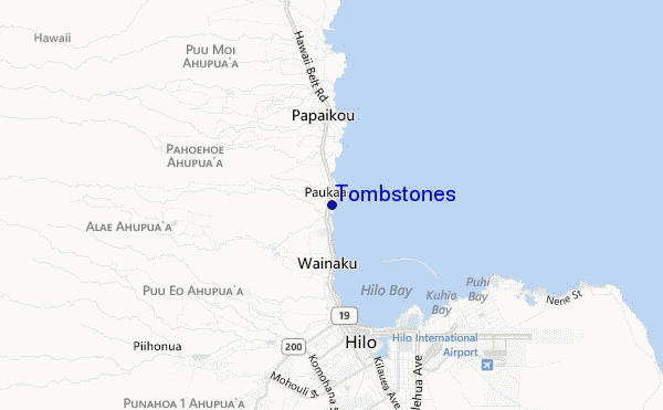locatiekaart van Tombstones