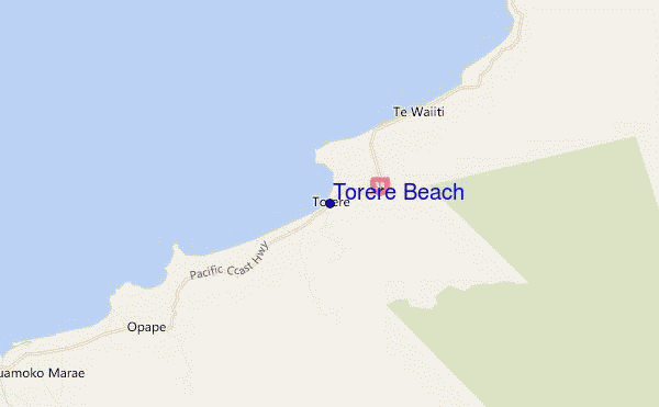 locatiekaart van Torere Beach