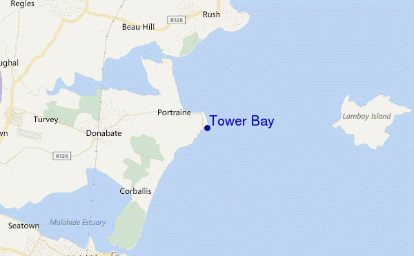 locatiekaart van Tower Bay