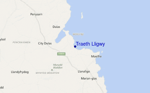 locatiekaart van Traeth Lligwy