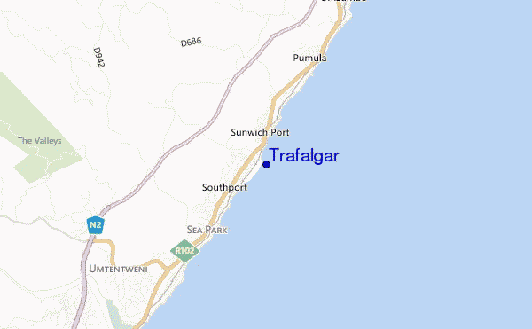 locatiekaart van Trafalgar