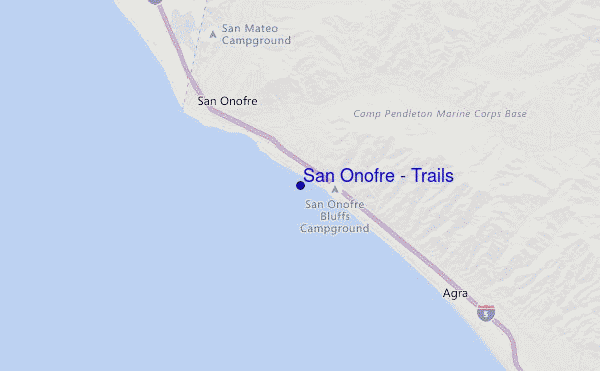 locatiekaart van San Onofre - Trails
