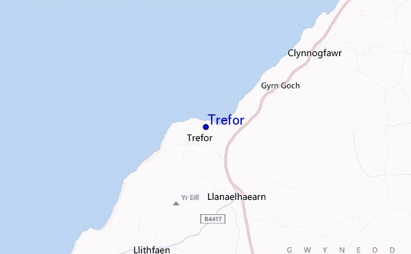 locatiekaart van Trefor
