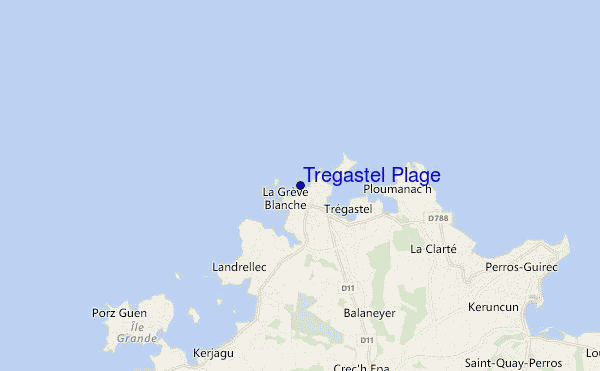 locatiekaart van Tregastel Plage