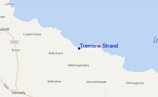 locatiekaart van Tremone Strand