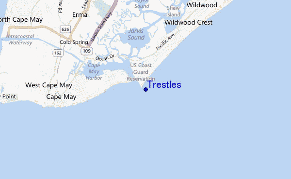 locatiekaart van Trestles