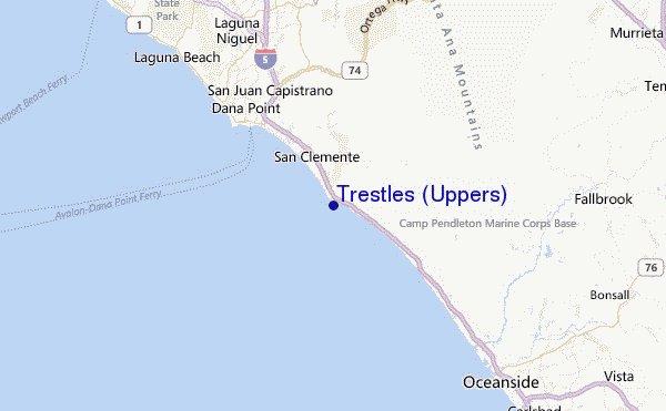 Trestles (Uppers) Location Map
