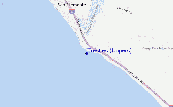 locatiekaart van Trestles (Uppers)