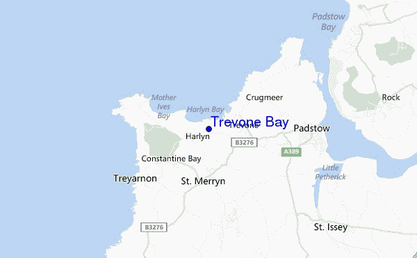 locatiekaart van Trevone Bay