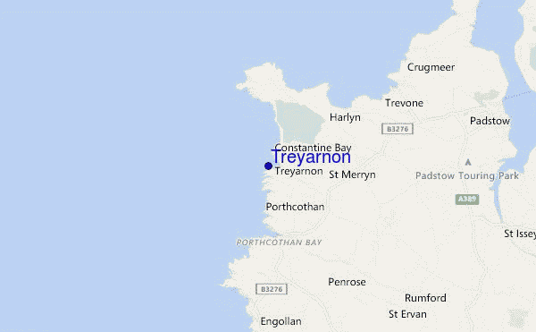 locatiekaart van Treyarnon