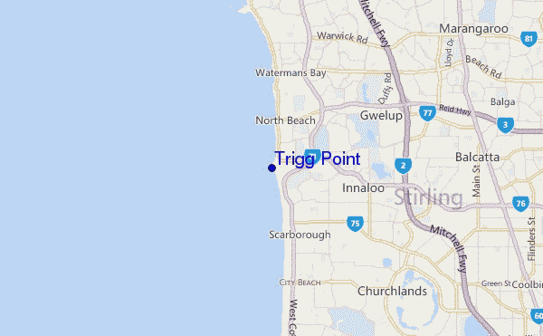 locatiekaart van Trigg Point