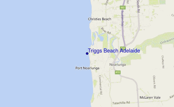 locatiekaart van Triggs Beach Adelaide