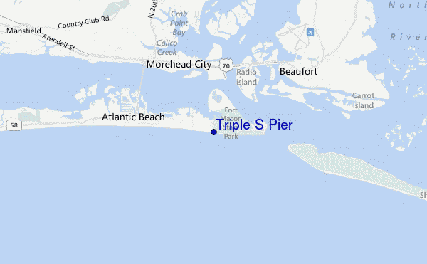 locatiekaart van Triple S Pier