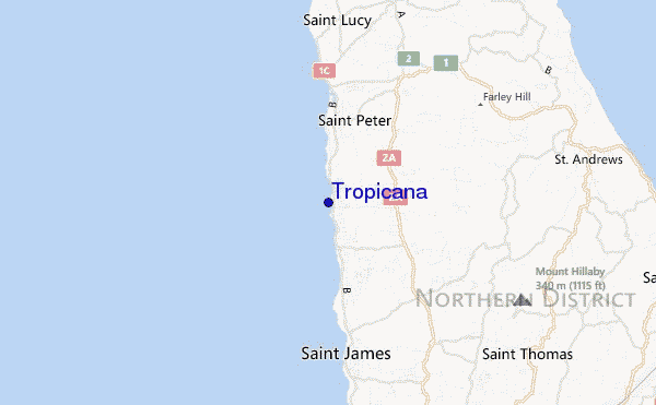 locatiekaart van Tropicana