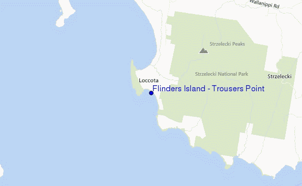 locatiekaart van Flinders Island - Trousers Point