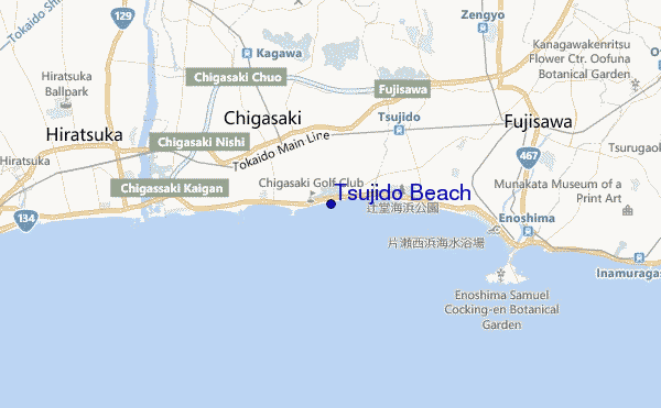 locatiekaart van Tsujido Beach