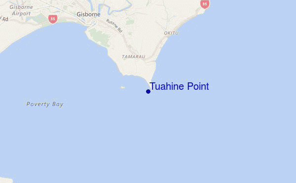 locatiekaart van Tuahine Point