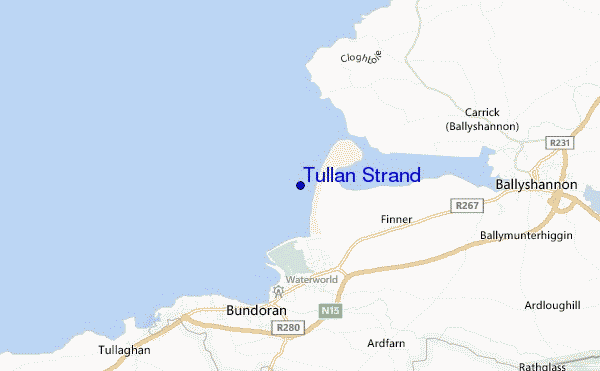locatiekaart van Tullan Strand