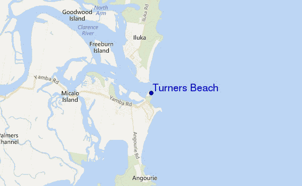 locatiekaart van Turners Beach
