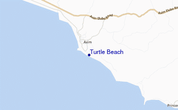 locatiekaart van Turtle Beach