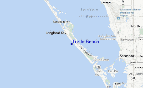 locatiekaart van Turtle Beach