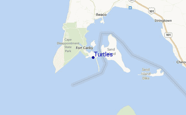 locatiekaart van Turtles