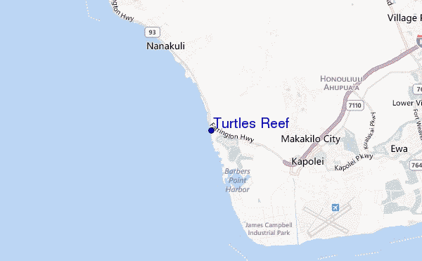 locatiekaart van Turtles Reef