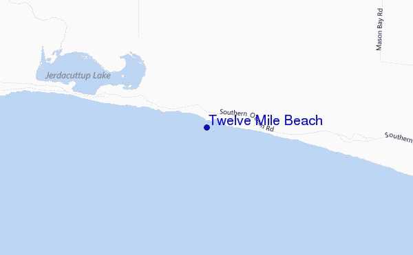 locatiekaart van Twelve Mile Beach