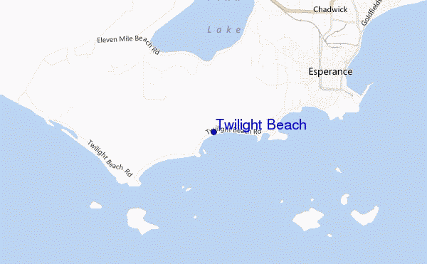 locatiekaart van Twilight Beach