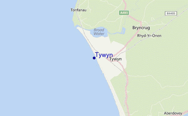 locatiekaart van Tywyn