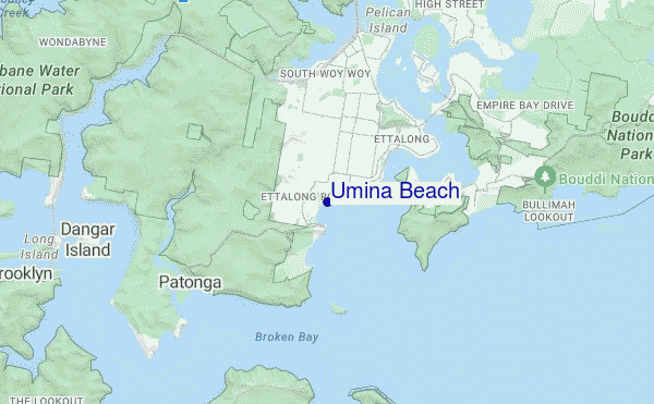 locatiekaart van Umina Beach