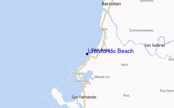 locatiekaart van Urbiztondo Beach