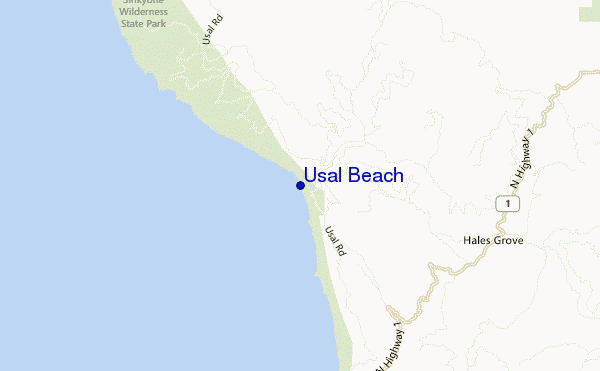 locatiekaart van Usal Beach