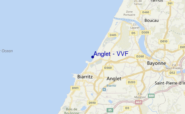 locatiekaart van Anglet - VVF