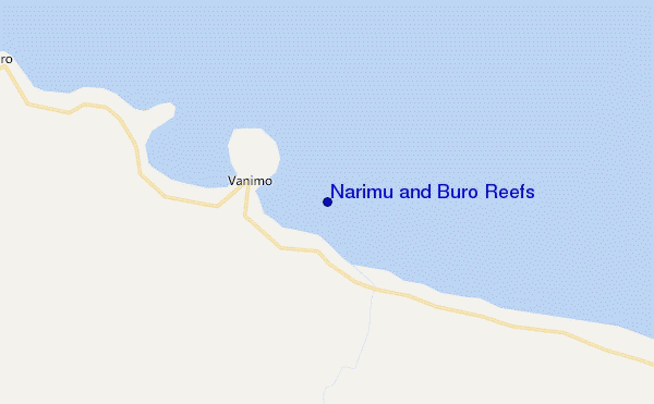 locatiekaart van Narimu and Buro Reefs