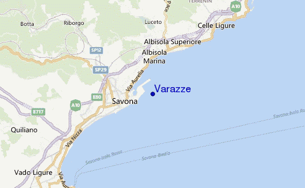 locatiekaart van Varazze