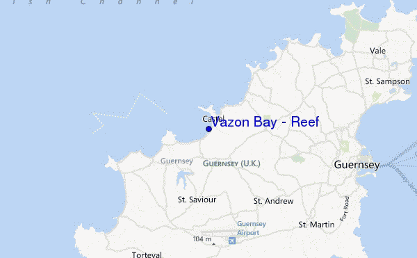 locatiekaart van Vazon Bay - Reef