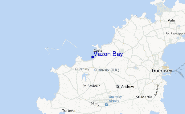 locatiekaart van Vazon Bay