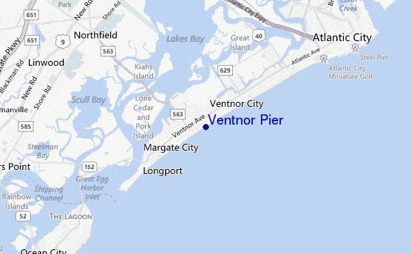 locatiekaart van Ventnor Pier