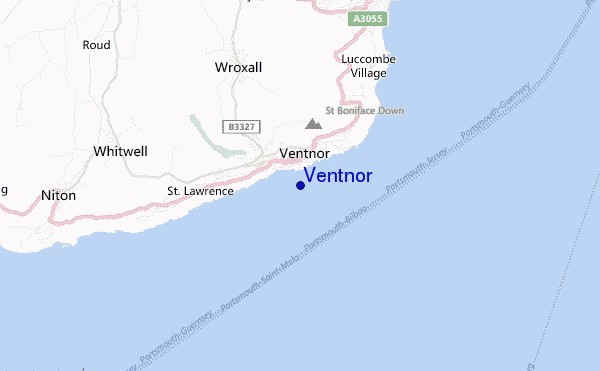 locatiekaart van Ventnor