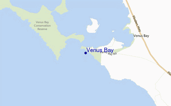 locatiekaart van Venus Bay