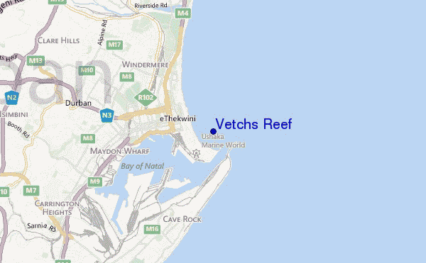 locatiekaart van Vetchs Reef