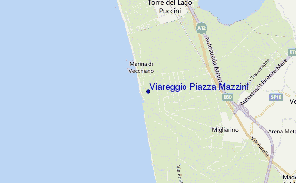 locatiekaart van Viareggio Piazza Mazzini