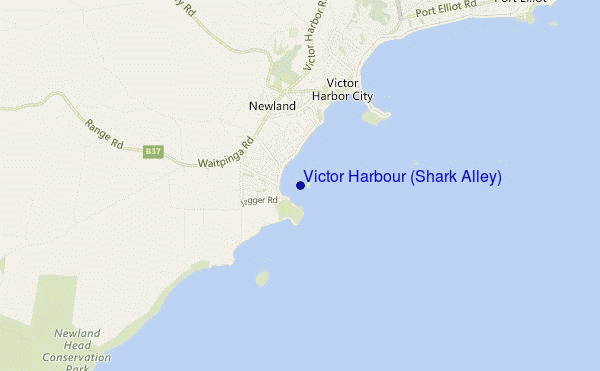 locatiekaart van Victor Harbour (Shark Alley)