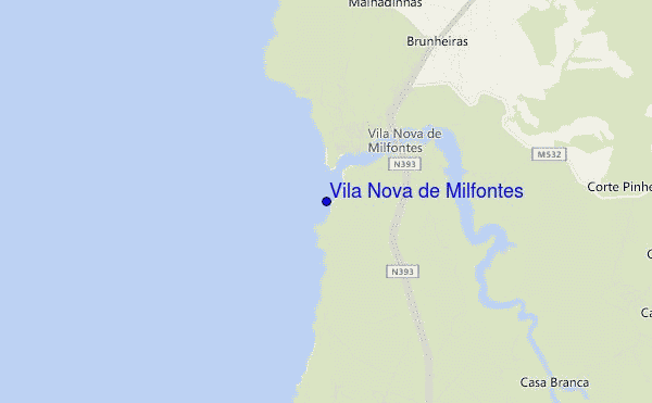 locatiekaart van Vila Nova de Milfontes