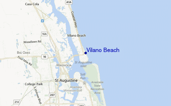 locatiekaart van Vilano Beach