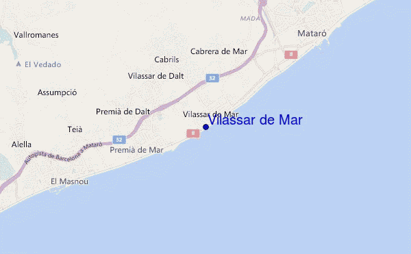 locatiekaart van Vilassar de Mar